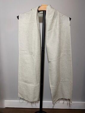 Light Cream/tan Pashmina Woven Fringe Scarf